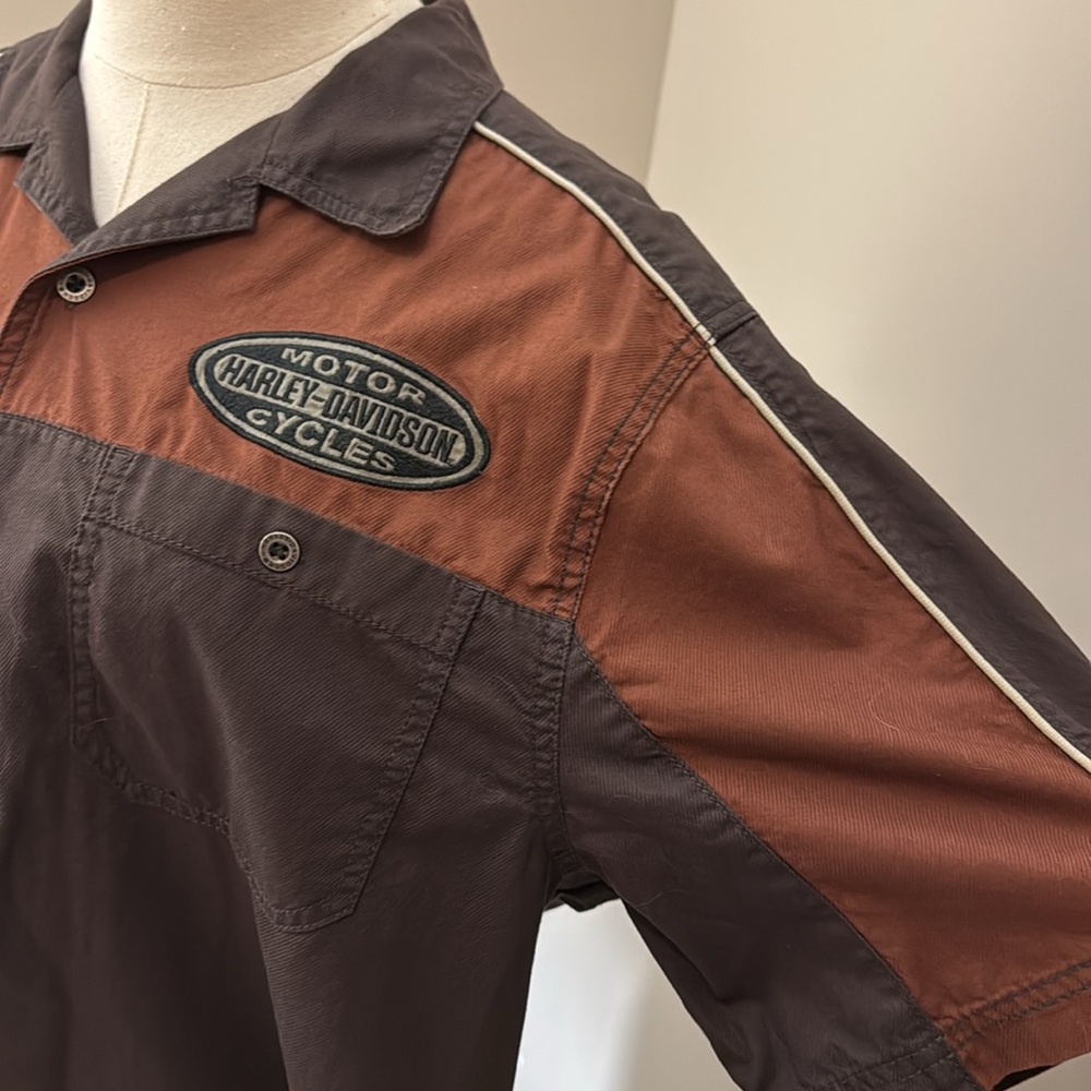 Harley Davidson Motor Cycles Garage Shop Short Sleeve 100% Cotton Shirt View 6